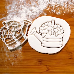 Watering Can with Flowers cookie cutter - gardening, planting, horticulture, botany theme