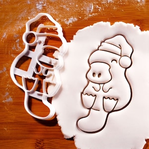 Christmas Platypus Cookie Cutter – Cute Santa Hat Platypus for Festive Baking and Holiday Fun – Unique Design by Bakerlogy