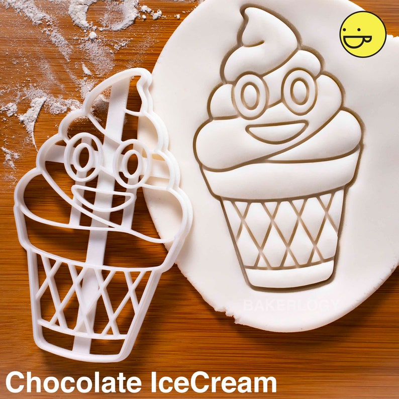 Chocolate Ice-Cream Poopy Emoji cookie cutters  biscuits image 0