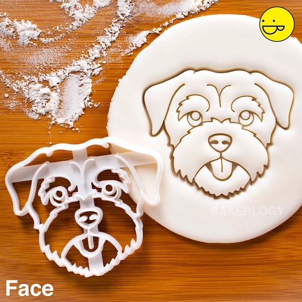 Emporte-pièce Border Terrier Dog Face - Préparez de jolies friandises pour chiens pour une fête de chien