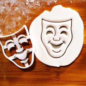 Comedy Mask Cookie Cutter - Sock and buskin theatrical drama masks