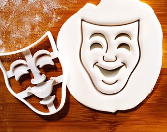 Comedy Mask Cookie Cutter - Sock and buskin theatrical drama masks