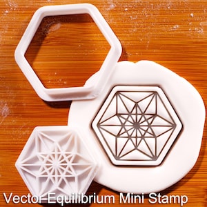 Vector Equilibrium mini koekjesvorm en stempelset – heilige geometrie ontwerp, meditatie spirituele new age
