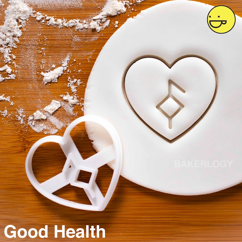 Nordic Rune Love cookie cutter Bakerlogy biscuit cutters Heart Celtic norse runes viking magic charm incantation galdr symbol healing Good Health