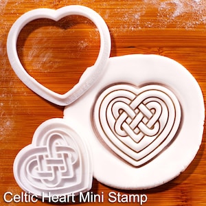Celtic Heart Mini Cookie Cutter & Stamp Set – Trinity Love Knot, St. Patrick’s Day