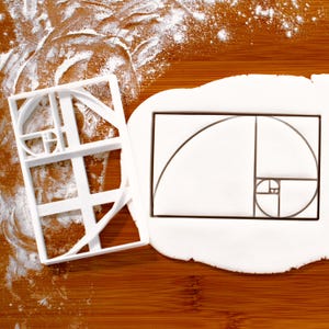 Fibonacci Spiral cookie cutter | Golden Ratio biscuit cutter logarithmic mathematics math design | one of a kind ooak minimalist minimalism