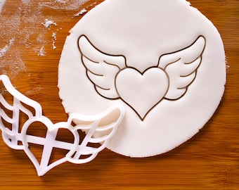 Heart with Angel Wings Cookie Cutter: Romantic Design for Weddings, Anniversaries & Valentine’s Baking