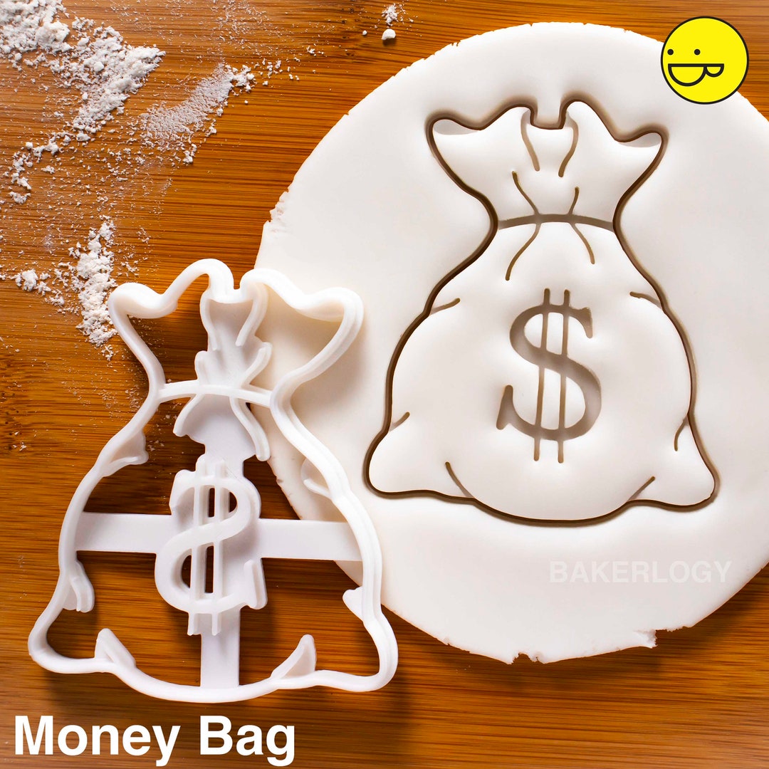 Money Bag Cookie Cutter Bakerlogy Biscuit Cutters Currency Mint Dollar