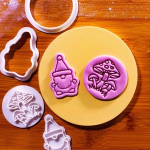 Zwerg & Pilz Cookie Cutter + Stempel Set - Wunderliche verzauberte Waldparty