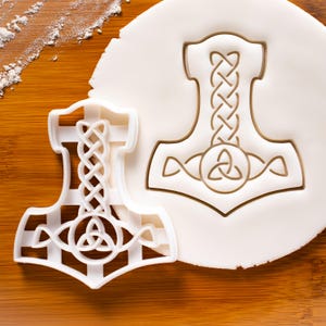 Mjolnir cookie cutter | Bakerlogy biscuit cutters Celtic Mjölnir norse mythology god of thunder Icelandic hammer nordic runes viking Celts