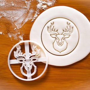 Stag Head Cookie Cutter: Rustic Christmas, Reindeer & Woodland Baking