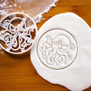 Cortador de biscoitos realista em formato de polvo - Tema náutico subaquático para festa de aniversário