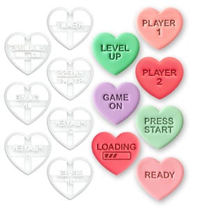 Gamer & Geek Cookie Cutters – Conversation Heart for Gaming Valentine’s Day and Date Night