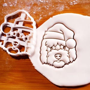 Goldendoodle Cookie Cutter: Santa Hat Design For Christmas Dog Treats Festive Baking