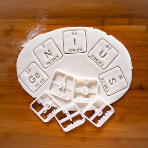 GENIUSクッキーカッター – 科学、化学、オタク向けのベーキング用周期表元素形状