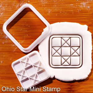 Ohio Star Quilt Block Mini Kakform & Stämpelset – Patchwork Quilting, Sömnad Hantverk Bakning