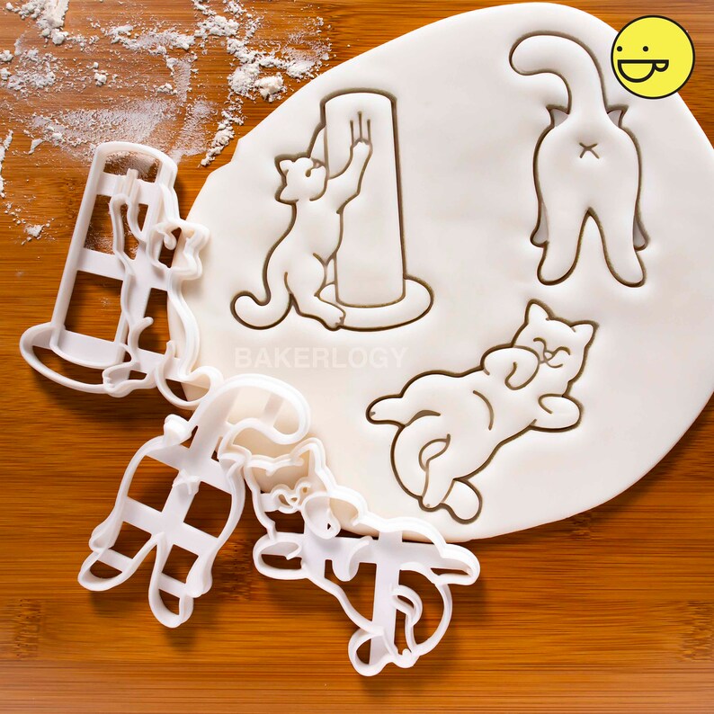 Kitty Butt Cookie Cutter Bakerlogy Biscuit Cute Happy Cat Etsy