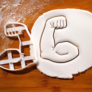 Flexed Bicep Cookie Cutter - Bake weight training workout biscuits