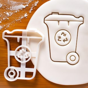 Recycling Wheelie Bin cookie cutter - Garbage Truck Themed Birthday Party