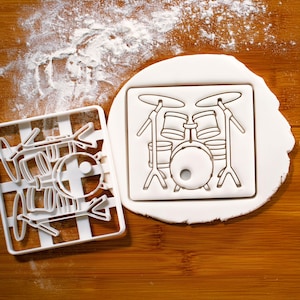 Drum Kit cookie cutter - Bake musical instrument biscuits for drummers and music lovers