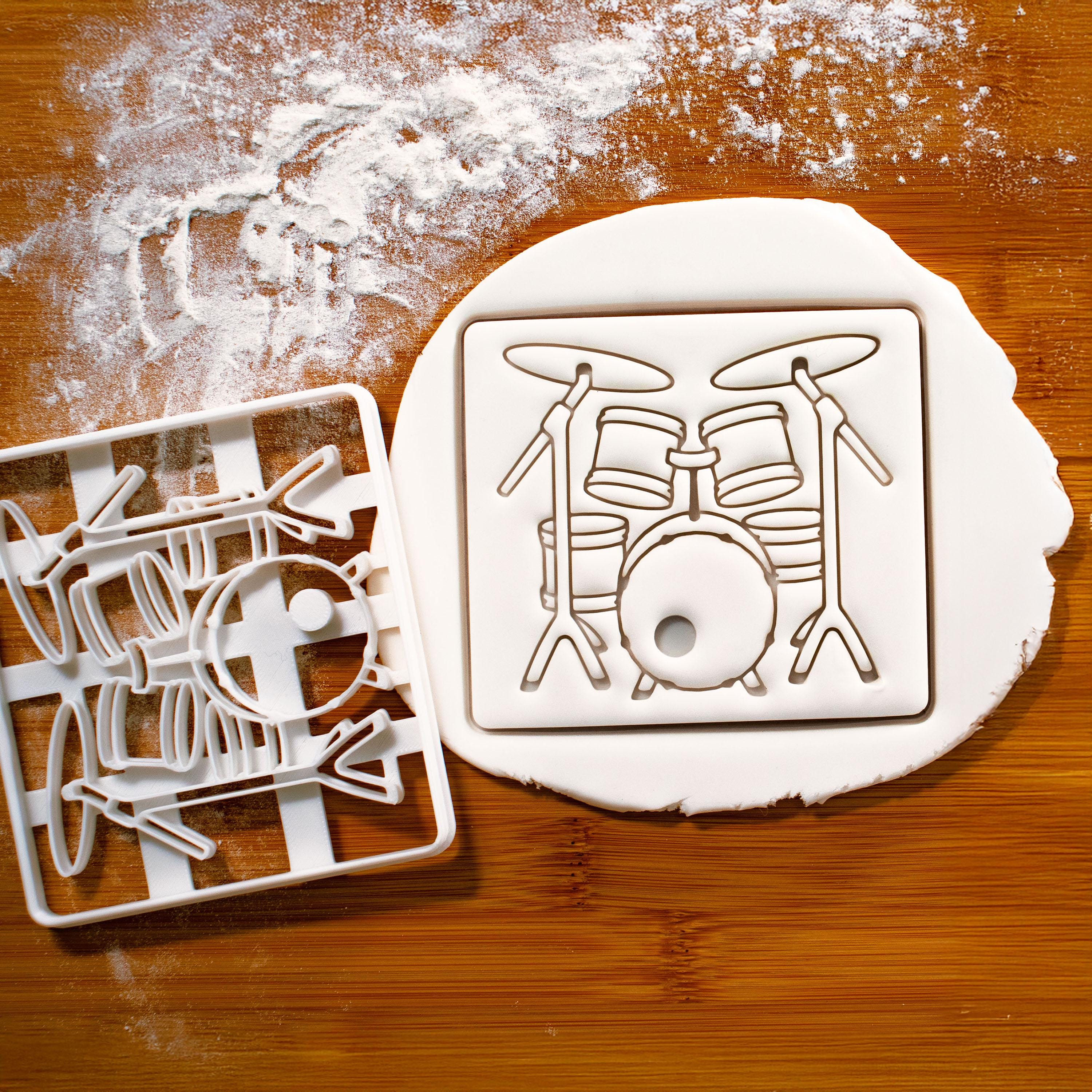 Drum Kit Cookie Cutter - Bake Musical Instrument Biscuits for Drummers ...