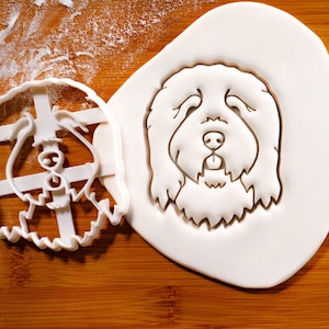Old English Sheepdog Face Cookie Cutter - Capture the charm of the fluffy furry Bobtail!