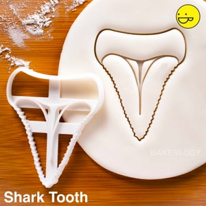 Great White Shark cookie cutter biscuit cutter realistic design cookies predator surfboard tooth cutters craft ooak fierce Bakerlogy Shark Tooth