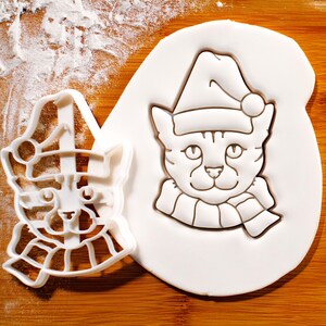 Christmas Cat Cookie Cutter: Santa Hat Kitty Design, Purrfect Festive Winter Party