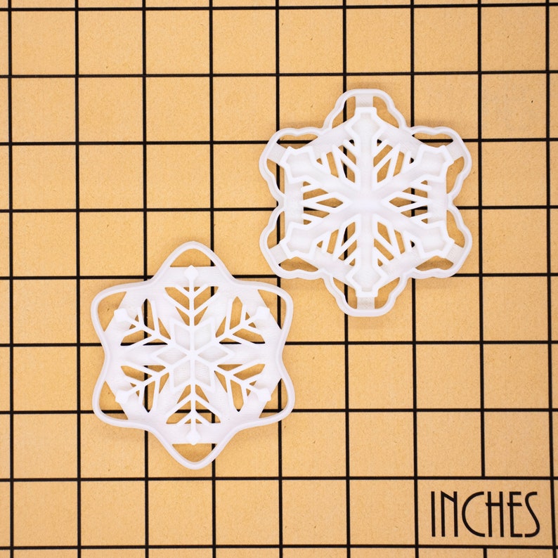Snowflake cookie cutter ice crystal biscuit cutters neige 下雪 강설 Schnee frozen snow flake facets fractal art flakes one of a kind ooak image 10