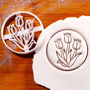 Tulpengarten Ausstechform – Frühlingsbacken, Plätzchen Stempel Blumen, Osterplätzchen, Fondant Ausstechform, Muttertag, Gartenparty, Plätzchen