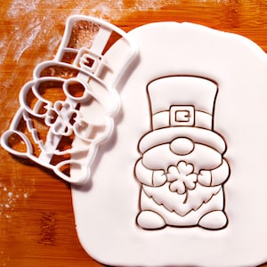 Leprechaun Gnome Cookie Cutter: St. Patrick's Day Four-Leaf Clover