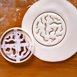 C. Elegans Cookie Cutter (Microscope View): Nematode Roundworm, Biomedical Research