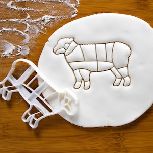 Lamb cookie cutter | Butcher's guide to mutton cuts | other meat chart available | Bakerlogy