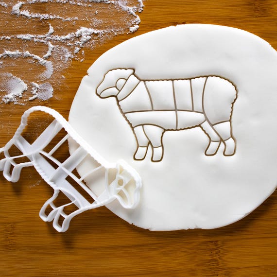 Lamb cookie cutter | Butcher's guide to mutton cuts | other meat chart available | Bakerlogy