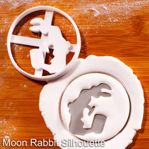 Cortador de galletas con silueta de conejo lunar: Festival del Medio Otoño y diseño de conejo Tsukimi