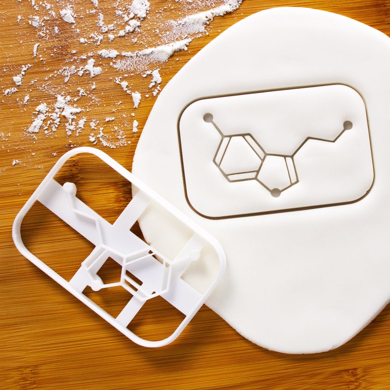 Serotonin Molecule cookie cutter Happy Chemical neurotransmitter graduation gifts psychology biology hormone hormones chemistry motivation image 1