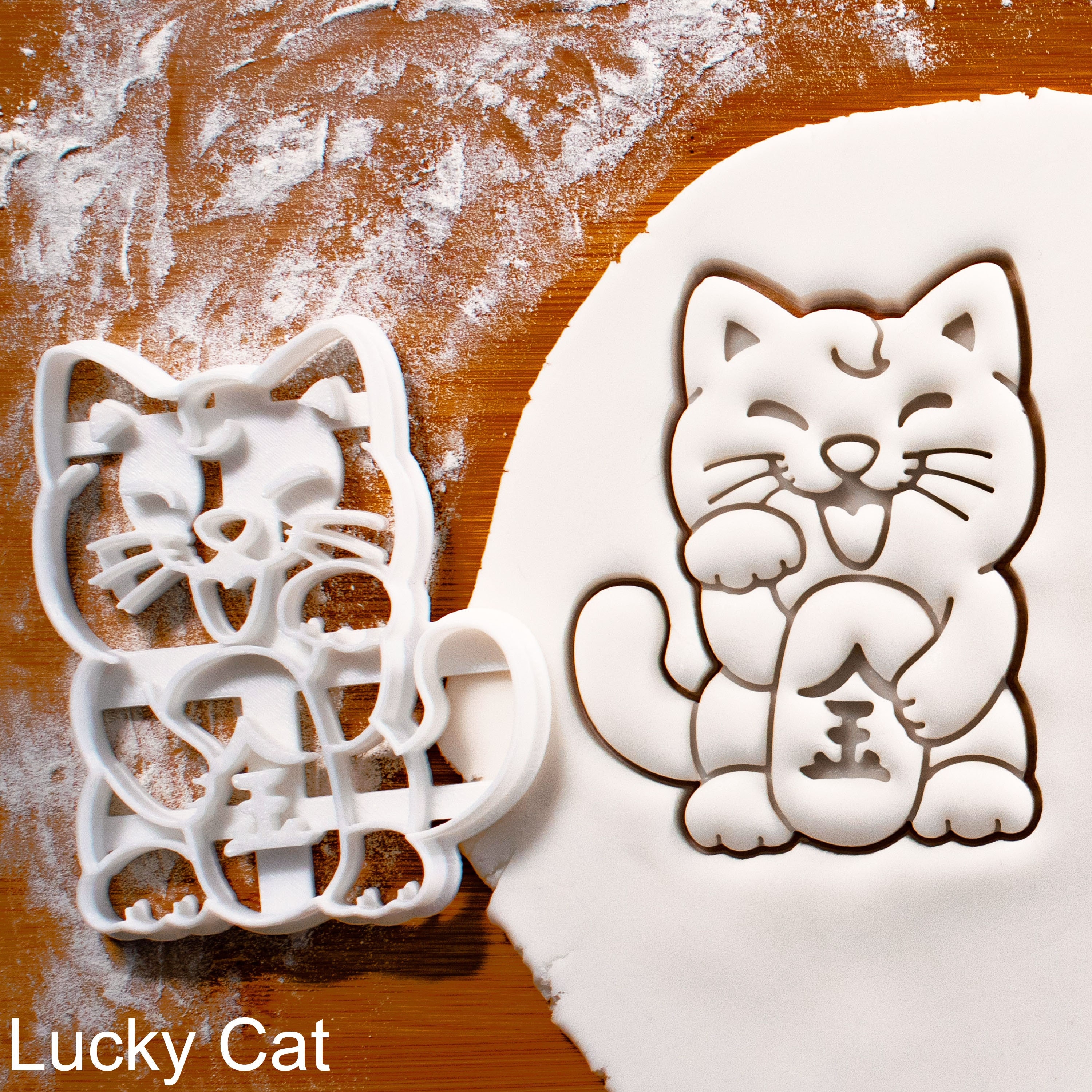 Lucky Cat cookie cutter Maneki-neko beckoning cats paw 招き猫