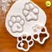 paw prints cookie cutters | biscuit cutter | heart realistic paws print dog lover gifts dogs cat snacks foot prints feet footprint pup puppy