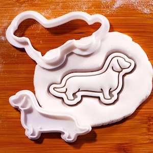 Dachshund Mini Cookie Cutter & Stamp Set (Short Haired) – Sausage Dog Wiener Doxie Weenie