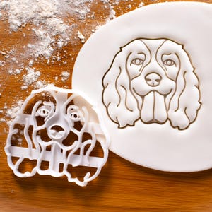 English Springer Spaniel Face cookie cutter | cute fluffy profile portrait dog biscuit fondant clay ooak springy veterinarian gift Bakerlogy