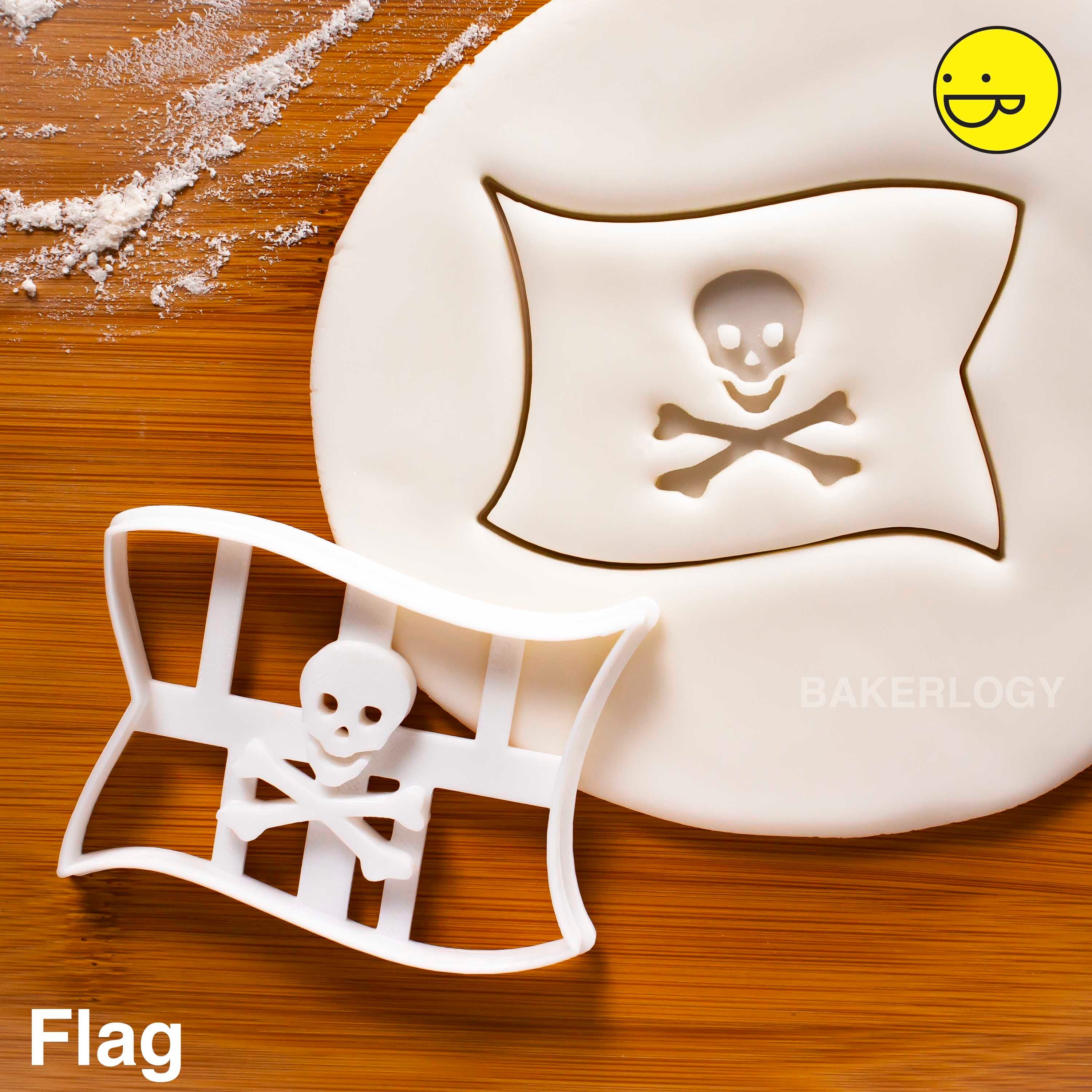 Choice of Sizes Jolly Roger Pirate Cookie Cutter 3D Printed Plastic Choice of Sizes Jolly Roger Pirate Cookie Cutter 3D Printed Plastic