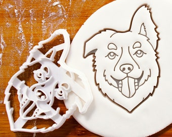 Australian Shepherd Face cookie cutter - Bake cute dog treats for a herding sheepdog party