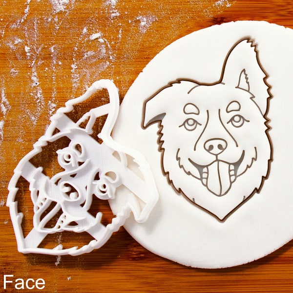 Australian Shepherd Face cookie cutter - Bake cute dog treats for a herding sheepdog party