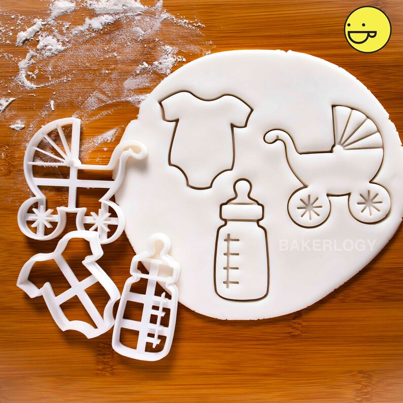 Baby Shower Cookie Cutter 3 items to choose from pram milk bottle new babies clothes biscuit cutters one of a kind ooak mother care 满月 FULL Set (ALL 3)