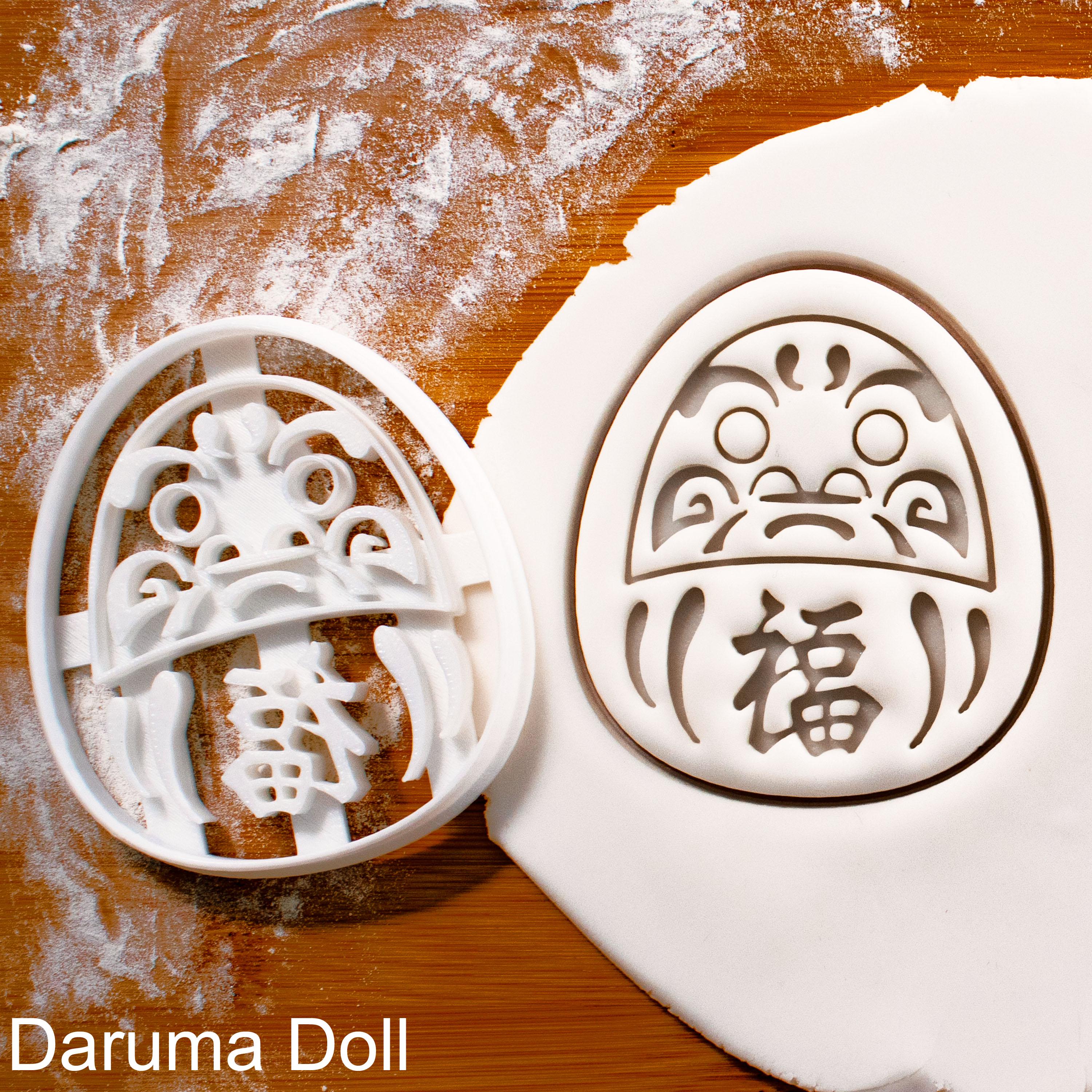 Daruma Doll Cookie Cutter – Japanese Good Luck Charm Shape for Zen