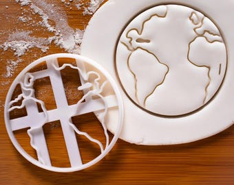 Planet Earth & other Space themed cookies cutters biscuits fondant clay cheese sugarpaste marzipan mould cutter one of a kind spaceman ooak