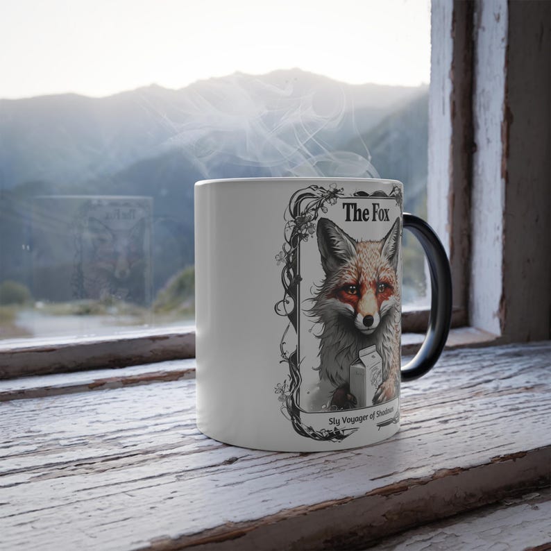 Wildlife Biology Cute Cartoon Fox Image Tarot Card Taxonomy Mug