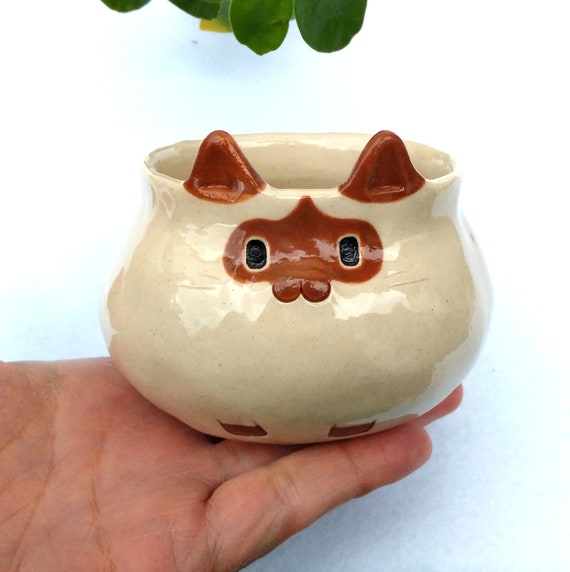 シャム猫マグカップ 250ml 日本製手作り陶器 猫好きへのギフト - Etsy