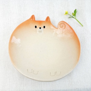 Shiba Inu Plate 6.8 inches Handmade Unique Item Dog Lover Gift