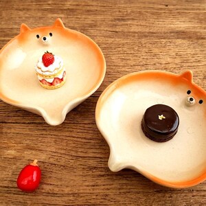 Plato Shiba Inu hecho a mano *Prototipo de regalo de cerámica japonesa para amantes de los perros